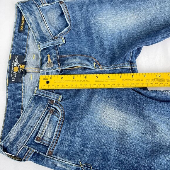Lucky Brand Lola Skinny Reg Low-Rise Distressed Jeans Medium Wash Denim Women 27 - Picture 14 of 16